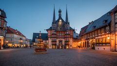 Wernigerode, Marktplatz bei Nacht