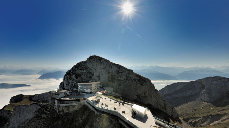 Panoramaterrasse auf Pilatus Kulm