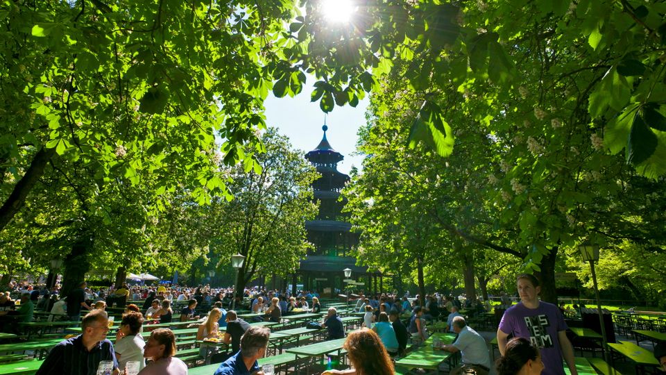 München, Biergarten und Chinesischer Turm, Englischer Garten