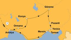 Routenkarte zur Reise