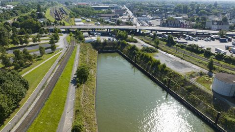 IGA Ruhrgebiet 2027, Drohnenaufnahme Duisburg Kultushafen