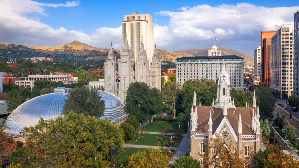 Salt Lake City Skyline im Frühherbst