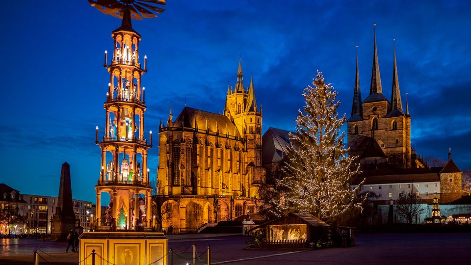 Erfurt, weihnachtlicher Domplatz