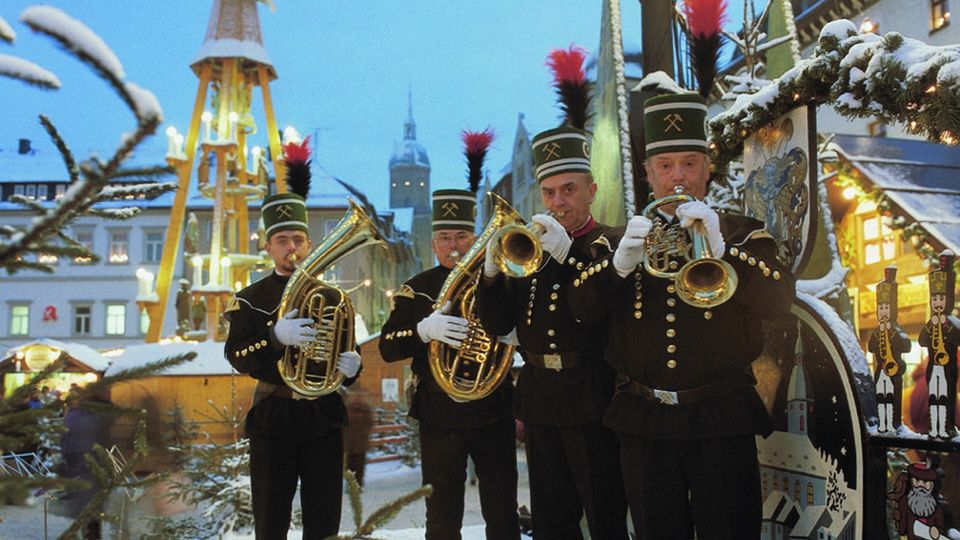 Annaberg Weihnachtsmarkt mit Blaesern