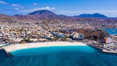 Laginha beach in Mindelo city in Sao Vicente Island