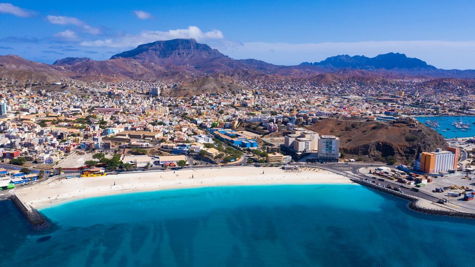 Laginha beach in Mindelo city in Sao Vicente Island