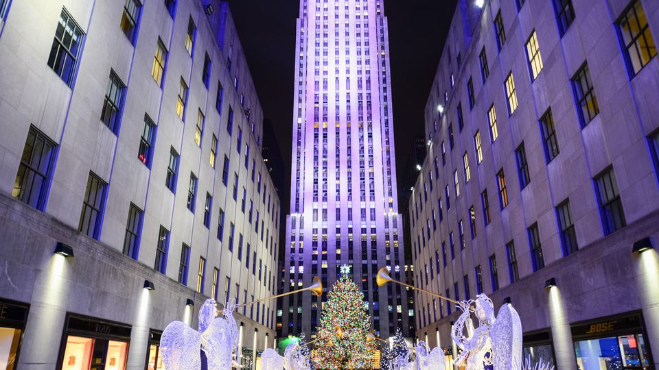 Weihnachtsbaum vor dem Rockefeller Center