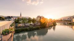 Villach Stadt Sonnenuntergang