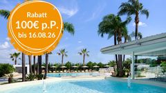 Pools und Palmen Button
