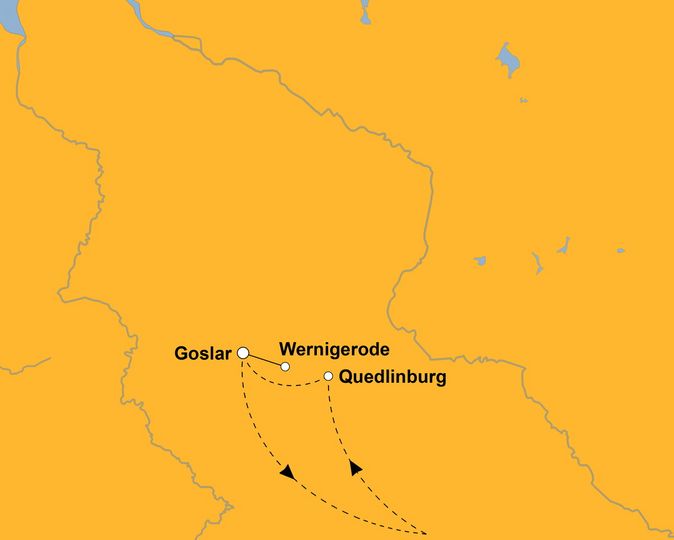 Routenkarte zur Reise