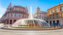 Brunnen auf der Piazza de Ferrari