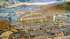 Madaba, map of Jerusalem, Church of St George