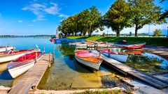 Chiemsee mit Booten