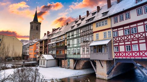 Krämerbrücke Winter Erfurt