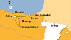 Routenkarte zur Reise