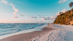 Strand von Rowy im Winter