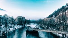 Murinsel in Graz in winter