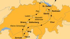 Routenkarte zur Reise
