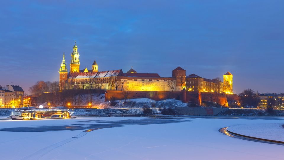 Wawel-Schloss im Winter, Krakau