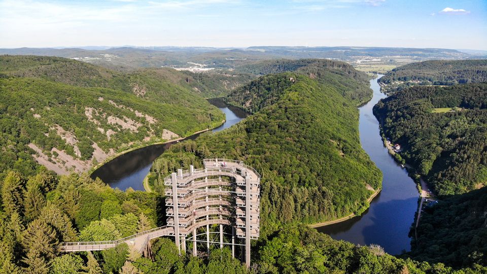 Saarschleife mit Baumwipfelpfad
